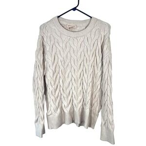 Philosophy Women's Chunky‎ Cable Knit Sweater Lt Pink Size L